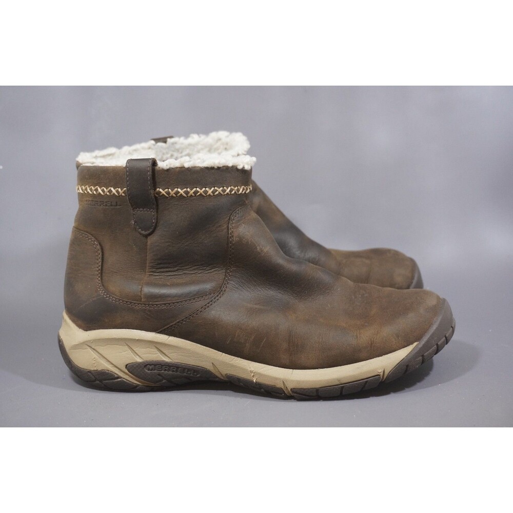 Merrell Encore 4 Bluff Boots Women's Size 8.5 Polar Waterproof Brown Leather